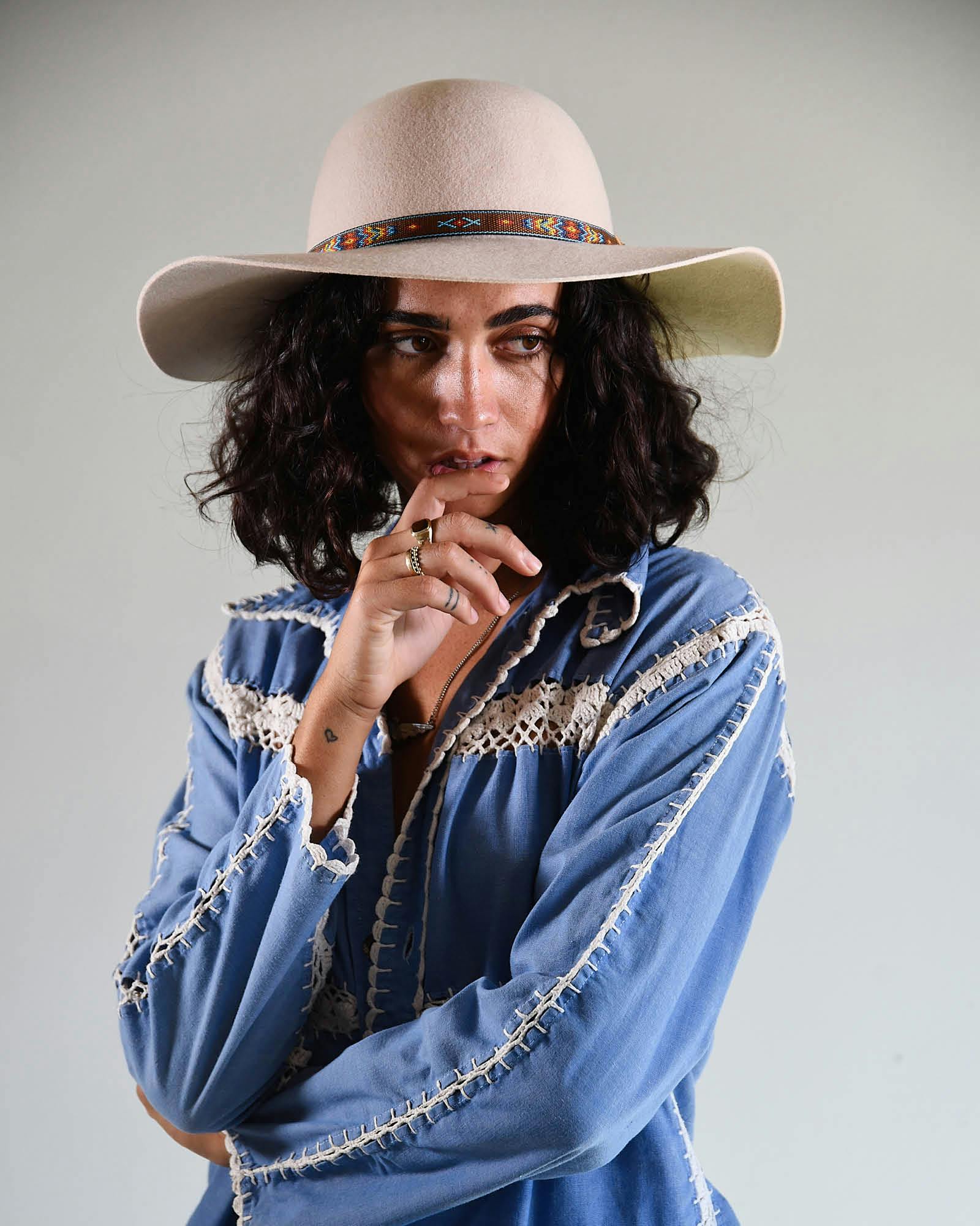 The Little Hippie Floppy Felt Hat - Cream - Image 2
