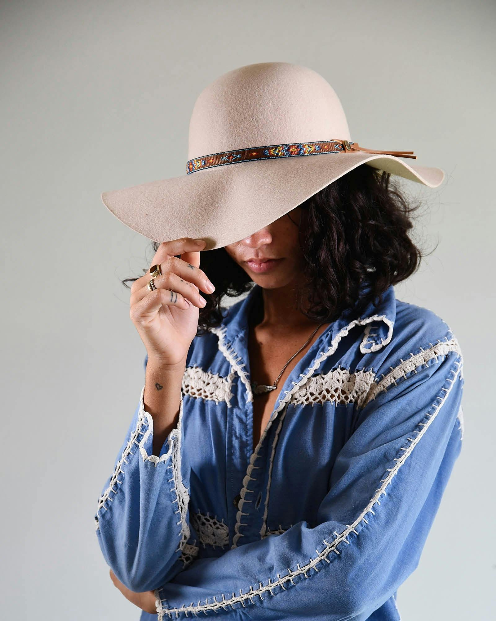 The Little Hippie Floppy Felt Hat - Cream - Image 3