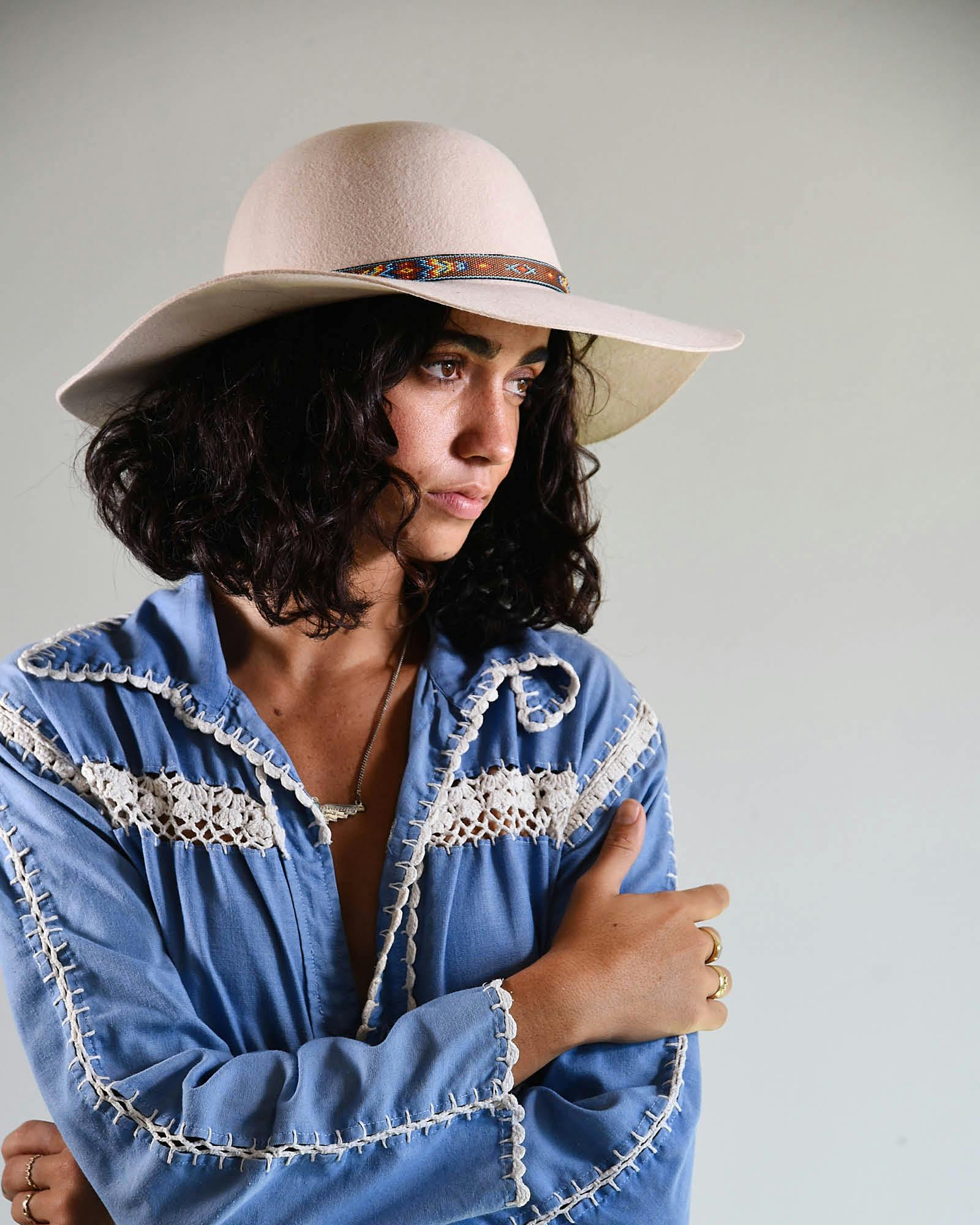 The Little Hippie Floppy Felt Hat - Cream - Image 4