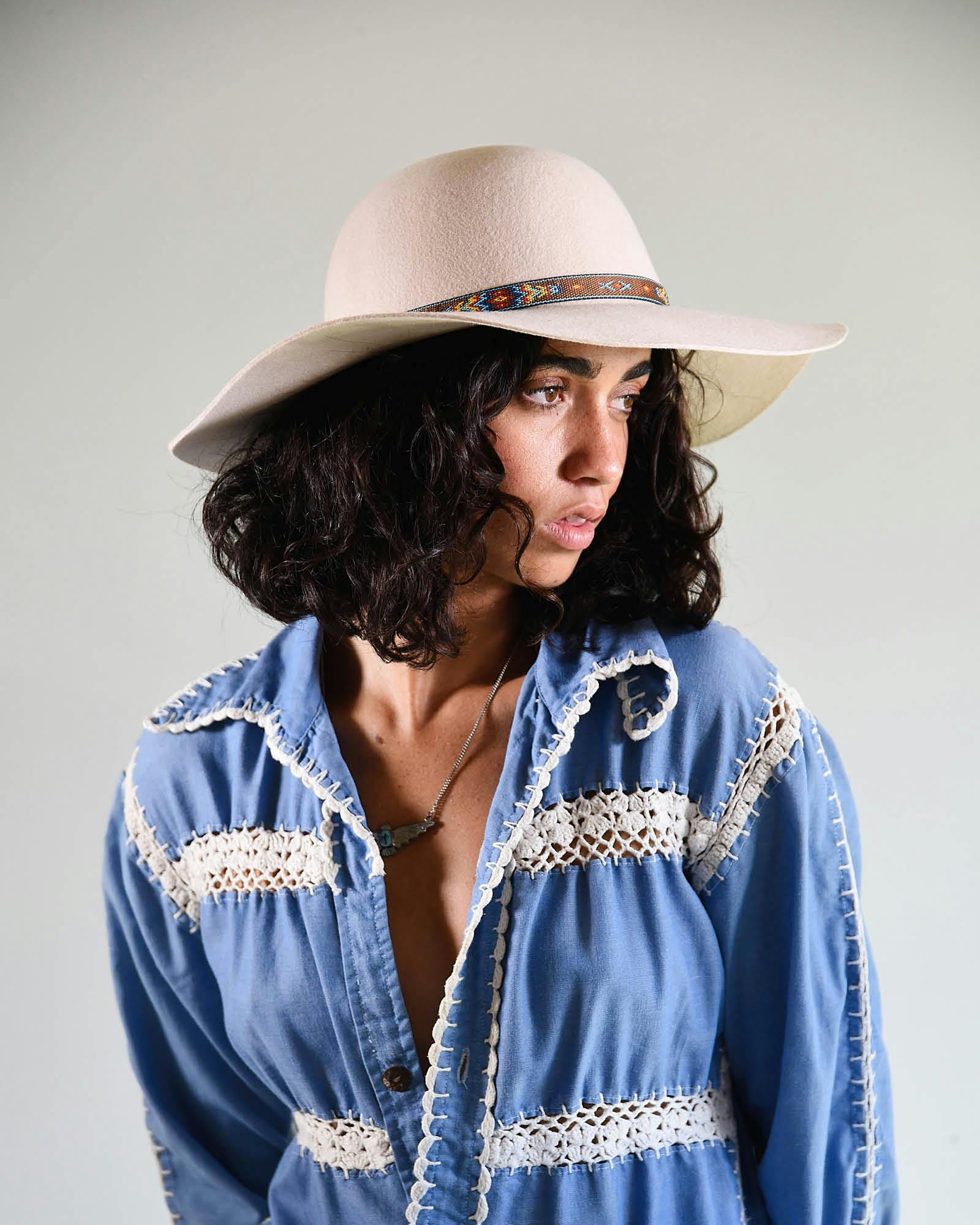 The Little Hippie Floppy Felt Hat - Cream - Image 6