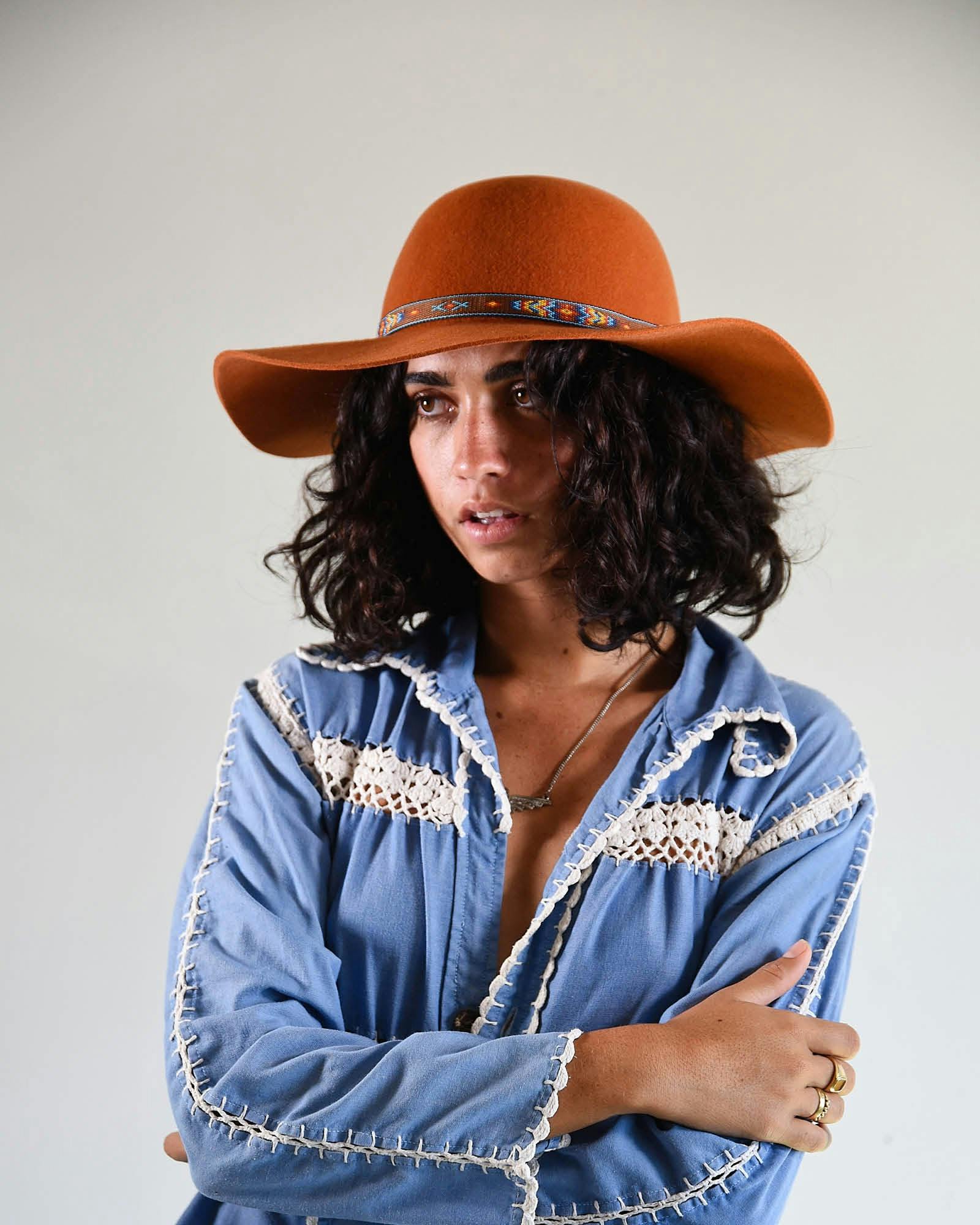 The Little Hippie Floppy Felt Hat - Rusty Orange - Image 3