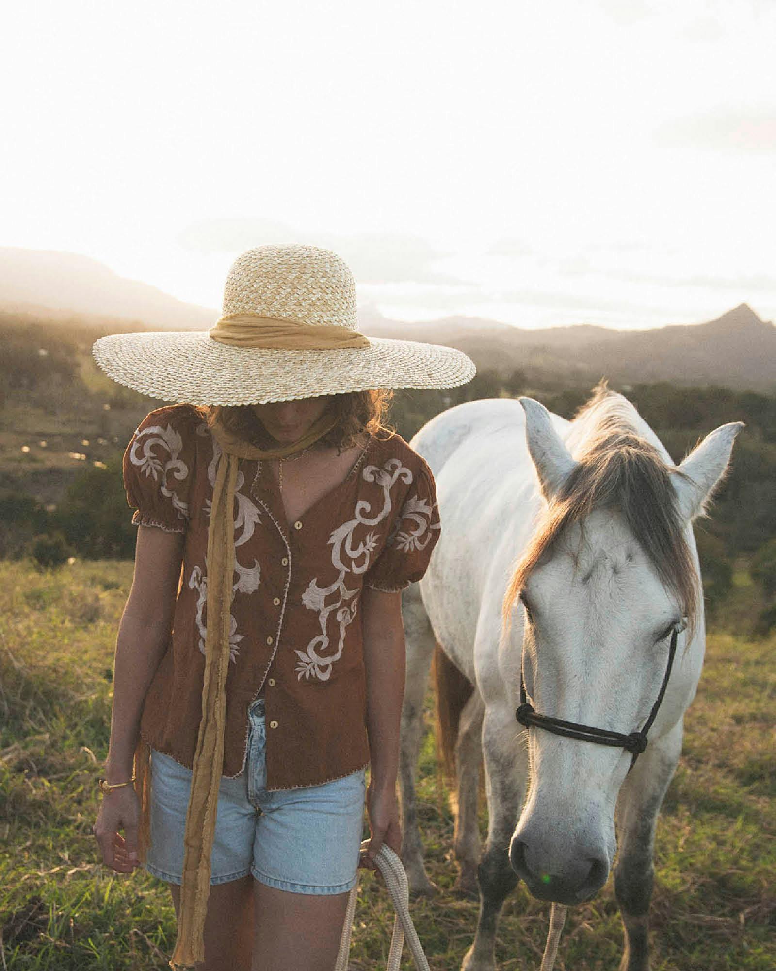 The Meadow Straw Hat – Gingham - Image 5