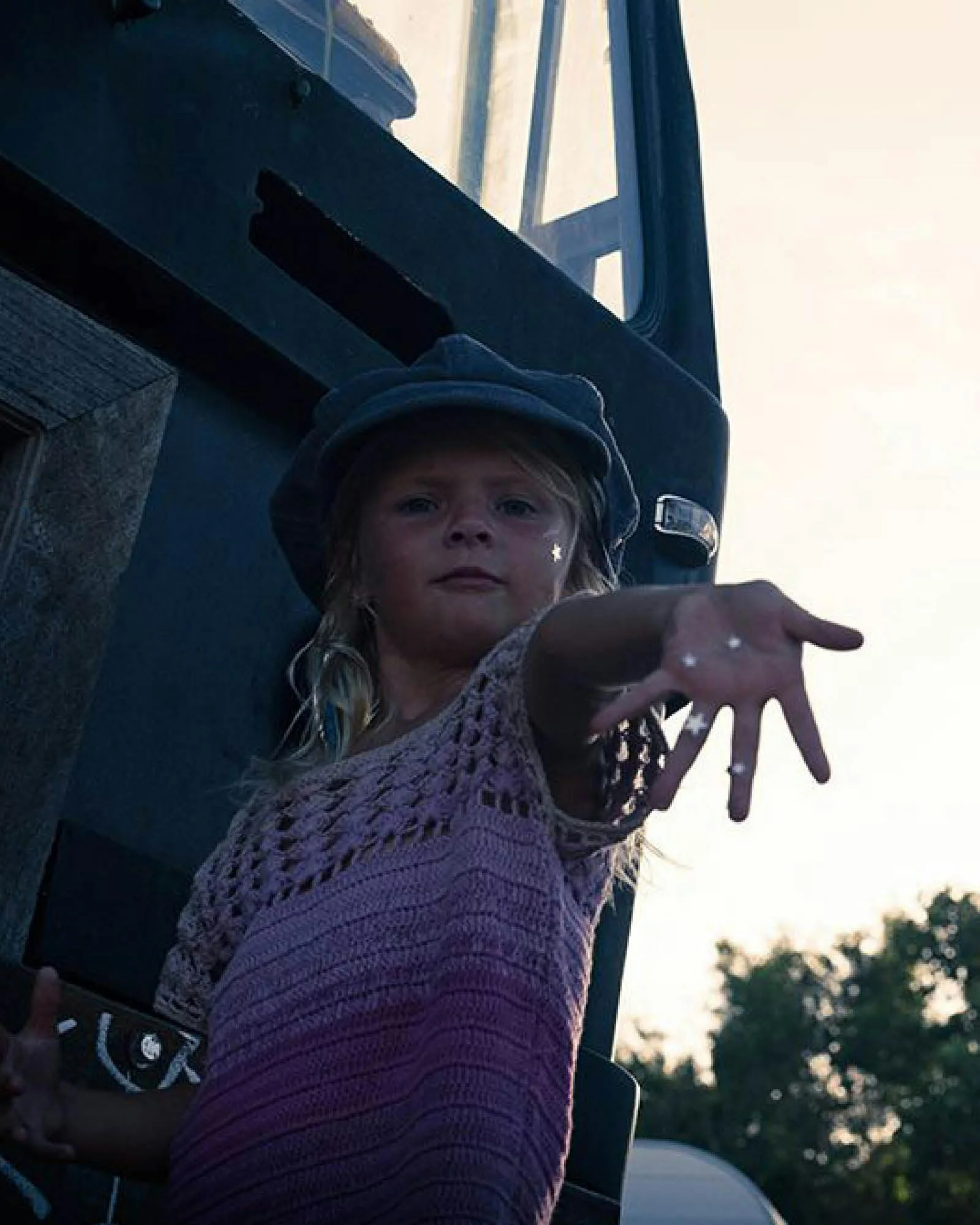 The Oliver Cap - Kids - Distressed Denim - Image 3