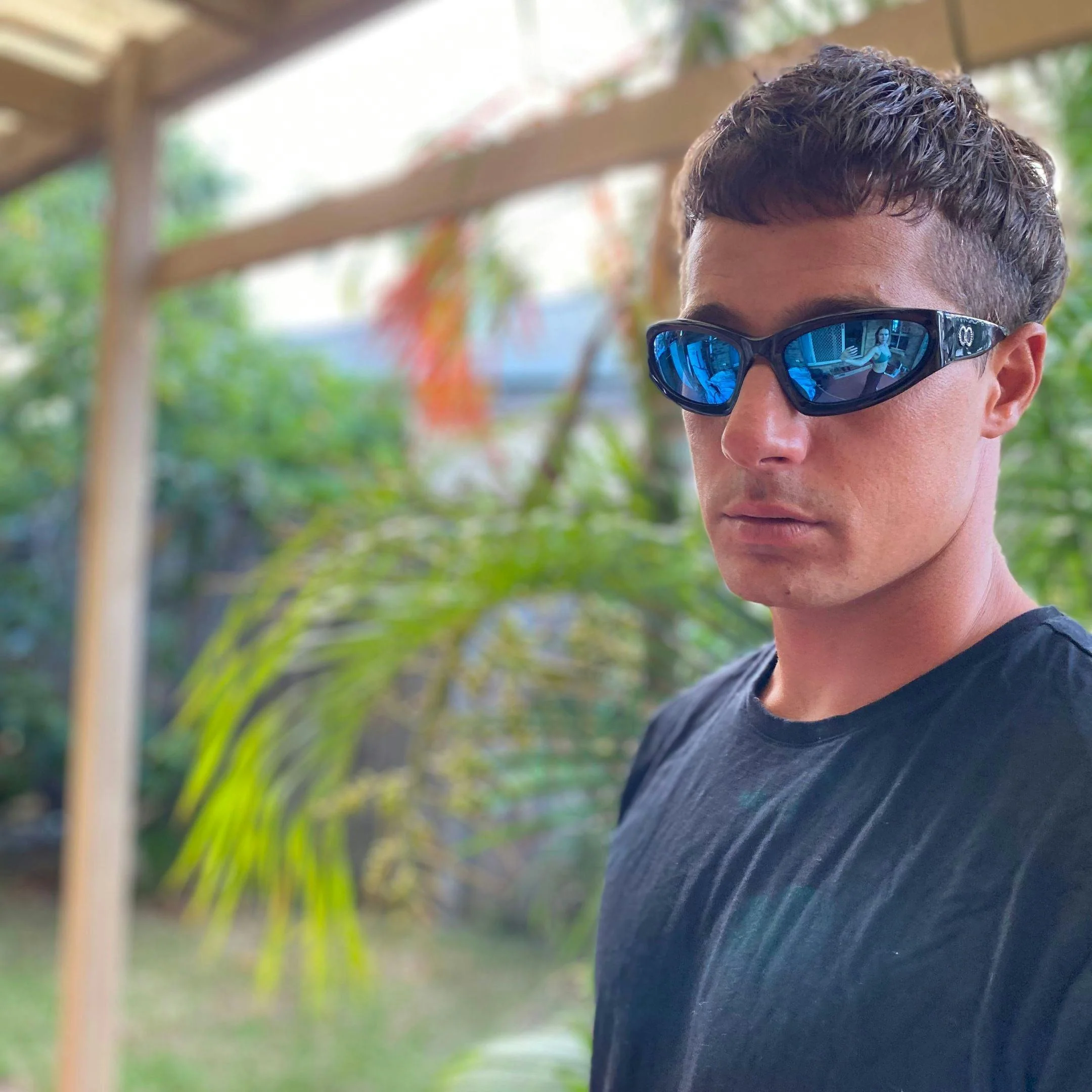 TOMB Gloss Black | Grey Polarised Blue Chrome Mirrored Bio Lens - Image 5
