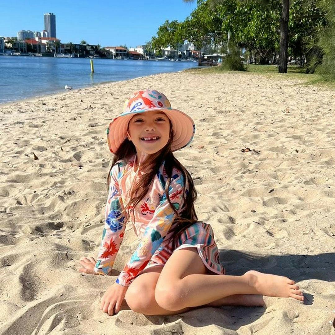 Tyoub Kids Long Sleeved Cropped Rash Vest Phoenix Print | Vanilla - Image 8