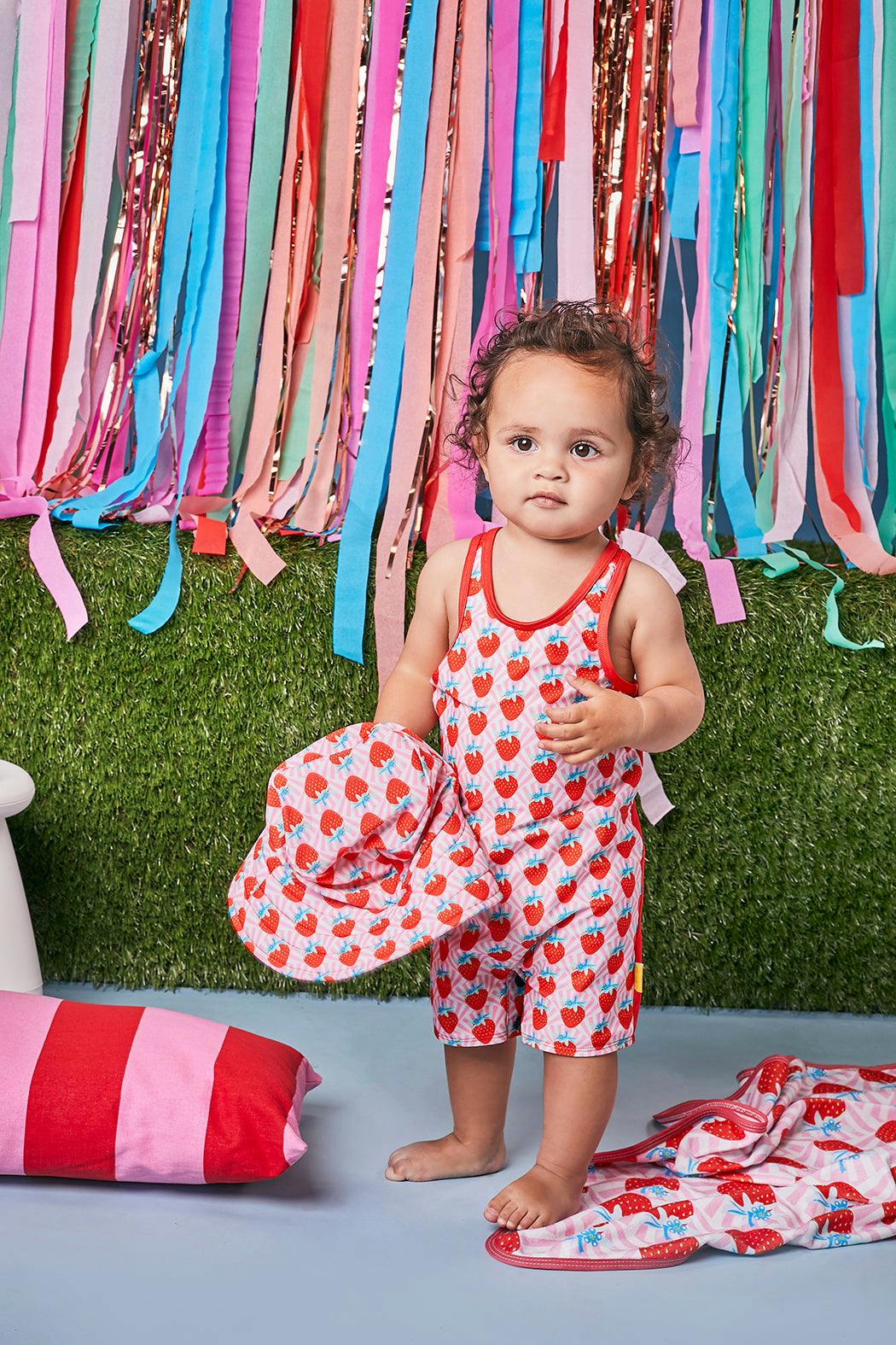 Tyoub Kids Racer Back Kneesuit Zoot Strawberry | Red - Image 4