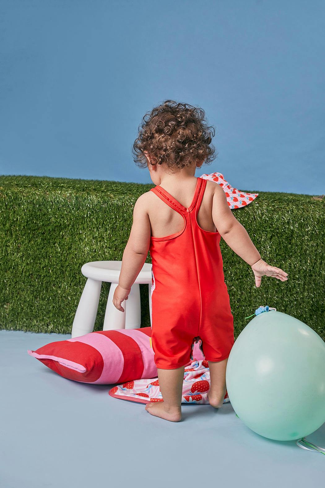 Tyoub Kids Racer Back Kneesuit Zoot Strawberry | Red - Image 5