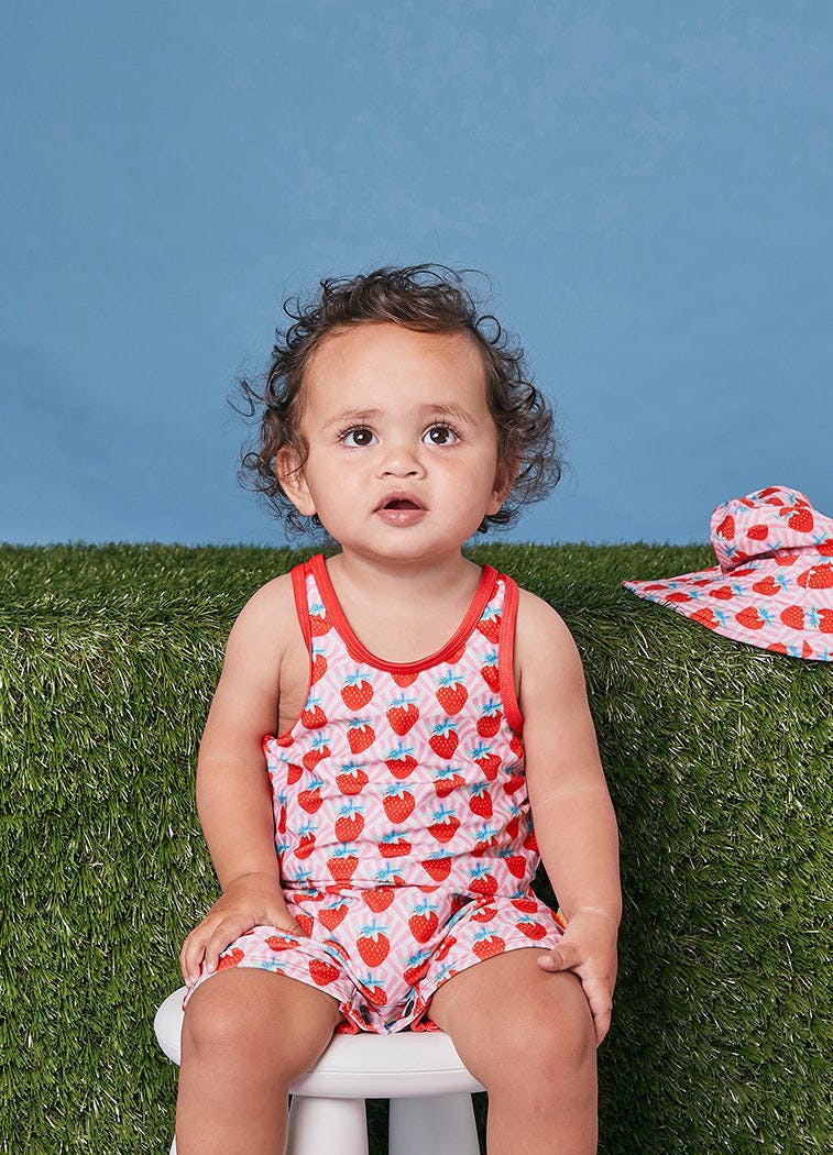 Tyoub Kids Racer Back Kneesuit Zoot Strawberry | Red - Image 6