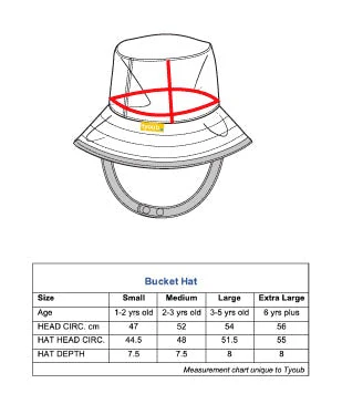 Tyoub Kids Wide Brim Bucket Hat Ocean Glass Green & Brown - Image 6