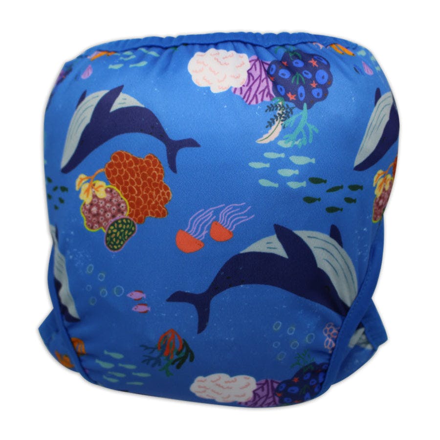 Tyoub x Suki McMaster Adjustable Reusable Swim Nappy and Wet Bag - Whales - Image 3