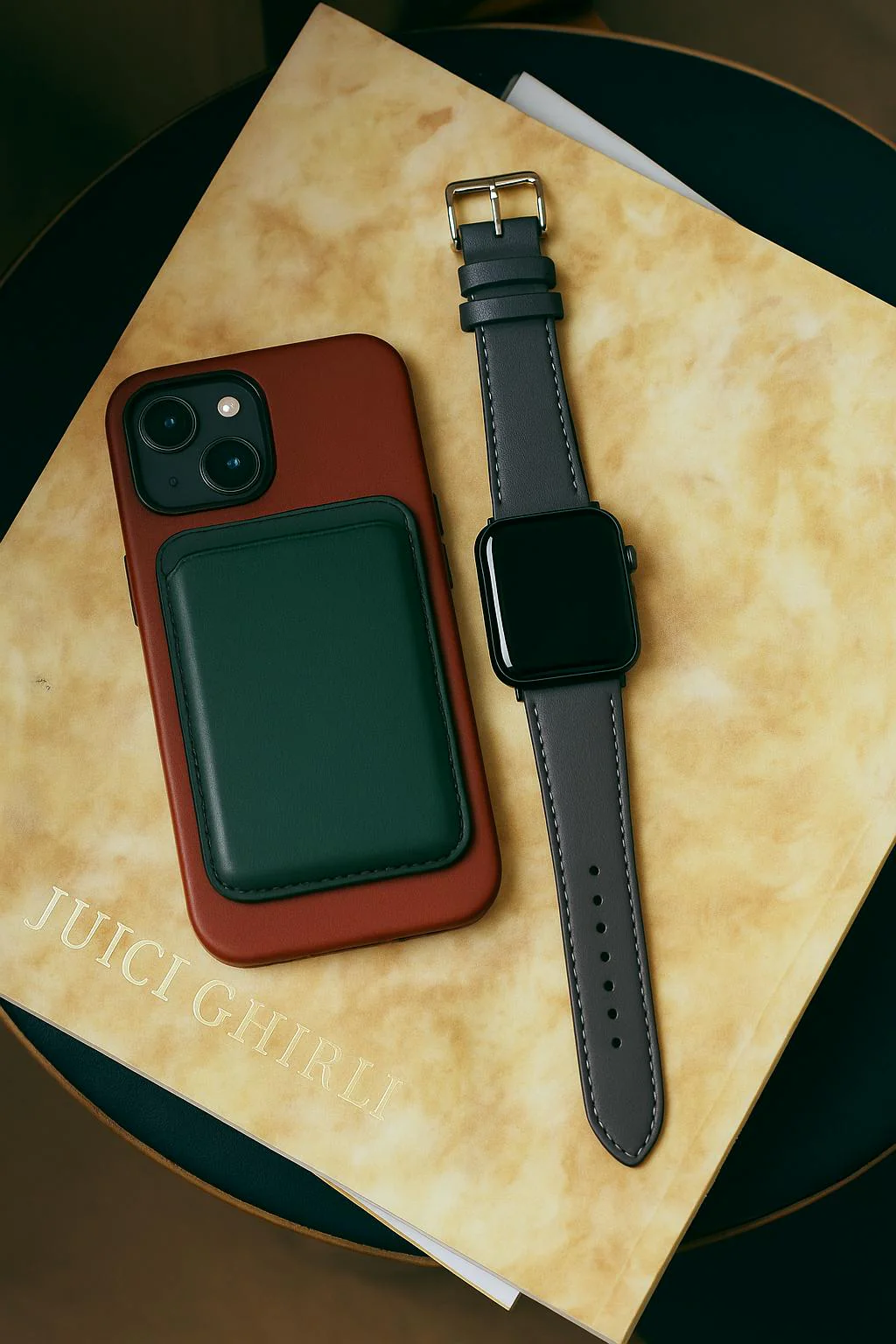 Vegan Leather Apple Watch Band | Dark Grey - Image 2