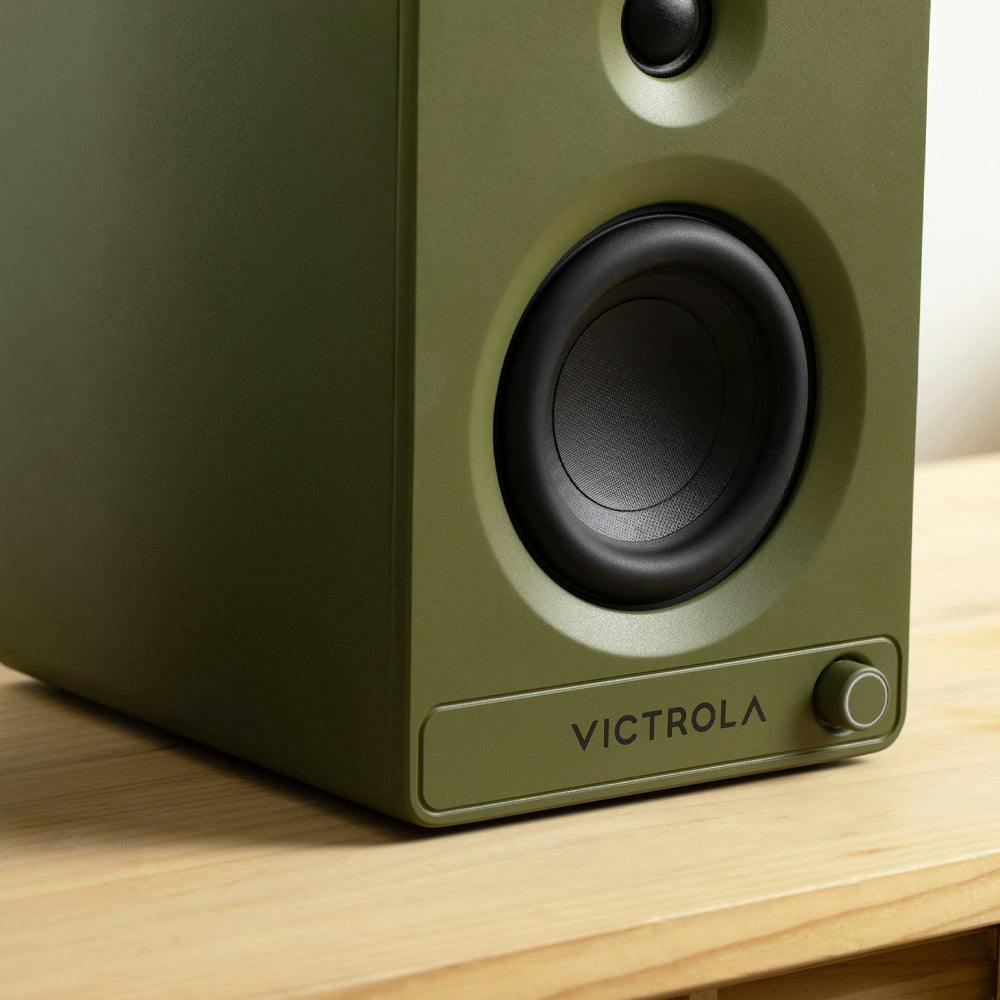 Victrola Tempo Bookshelf Speakers - Green - Image 4