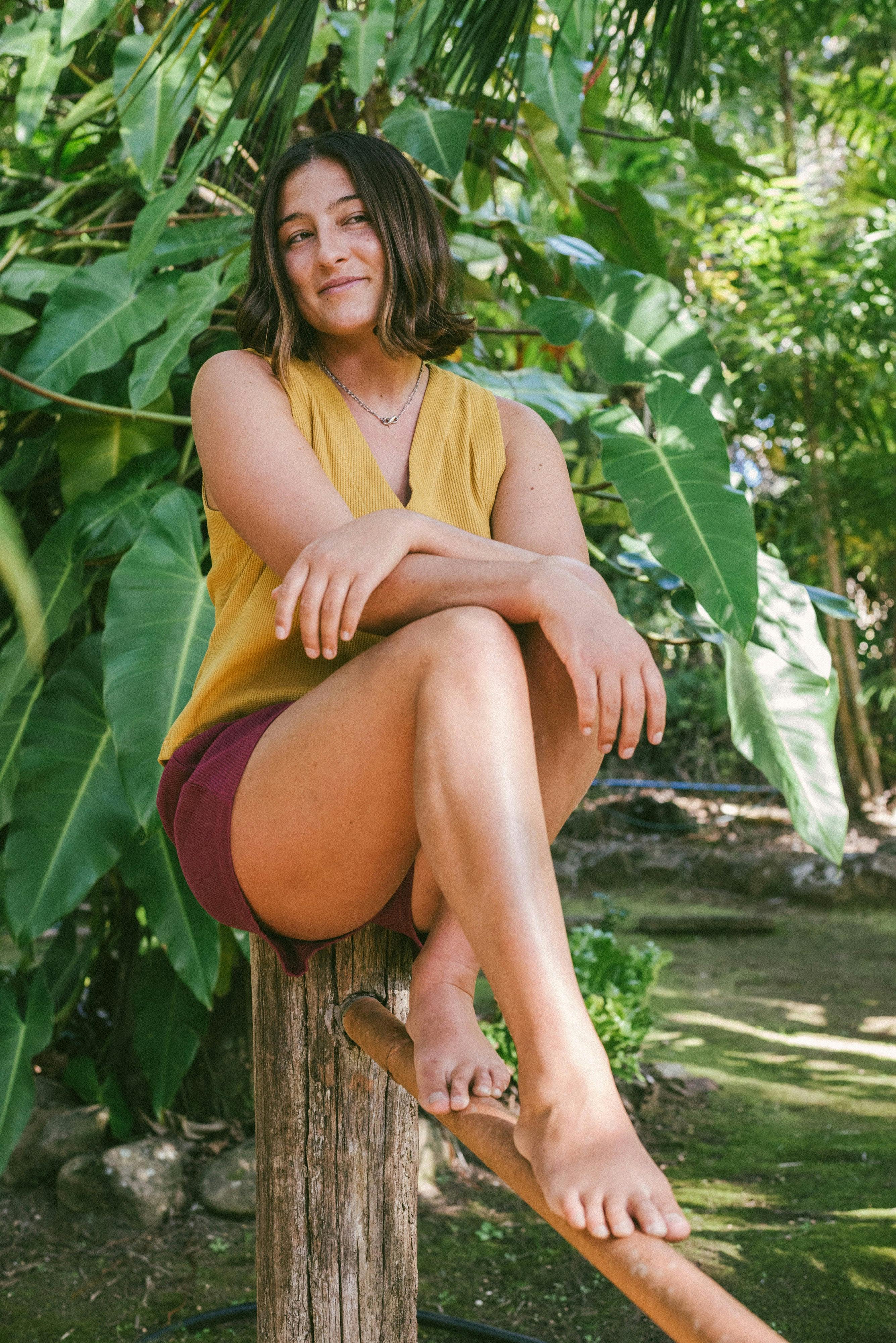 Waffle Ease Short in Berry - Image 3
