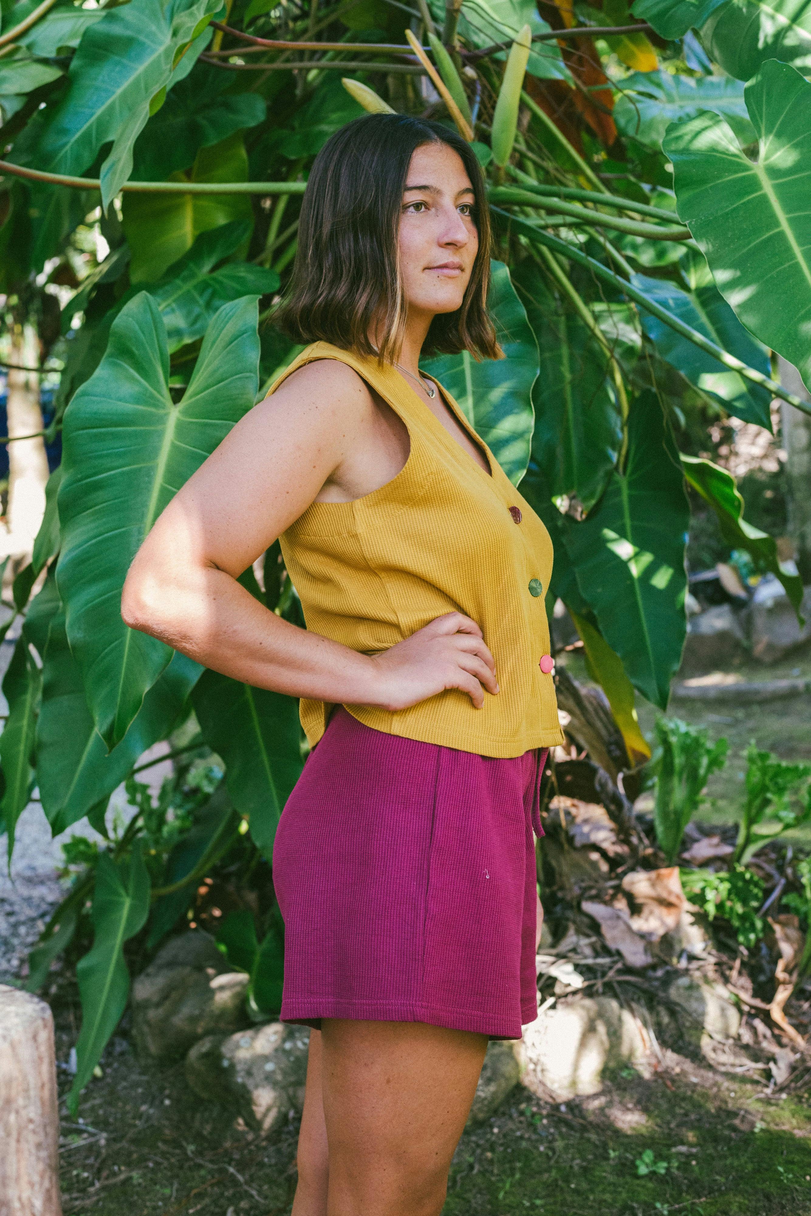 Waffle Ease Short in Berry - Image 4