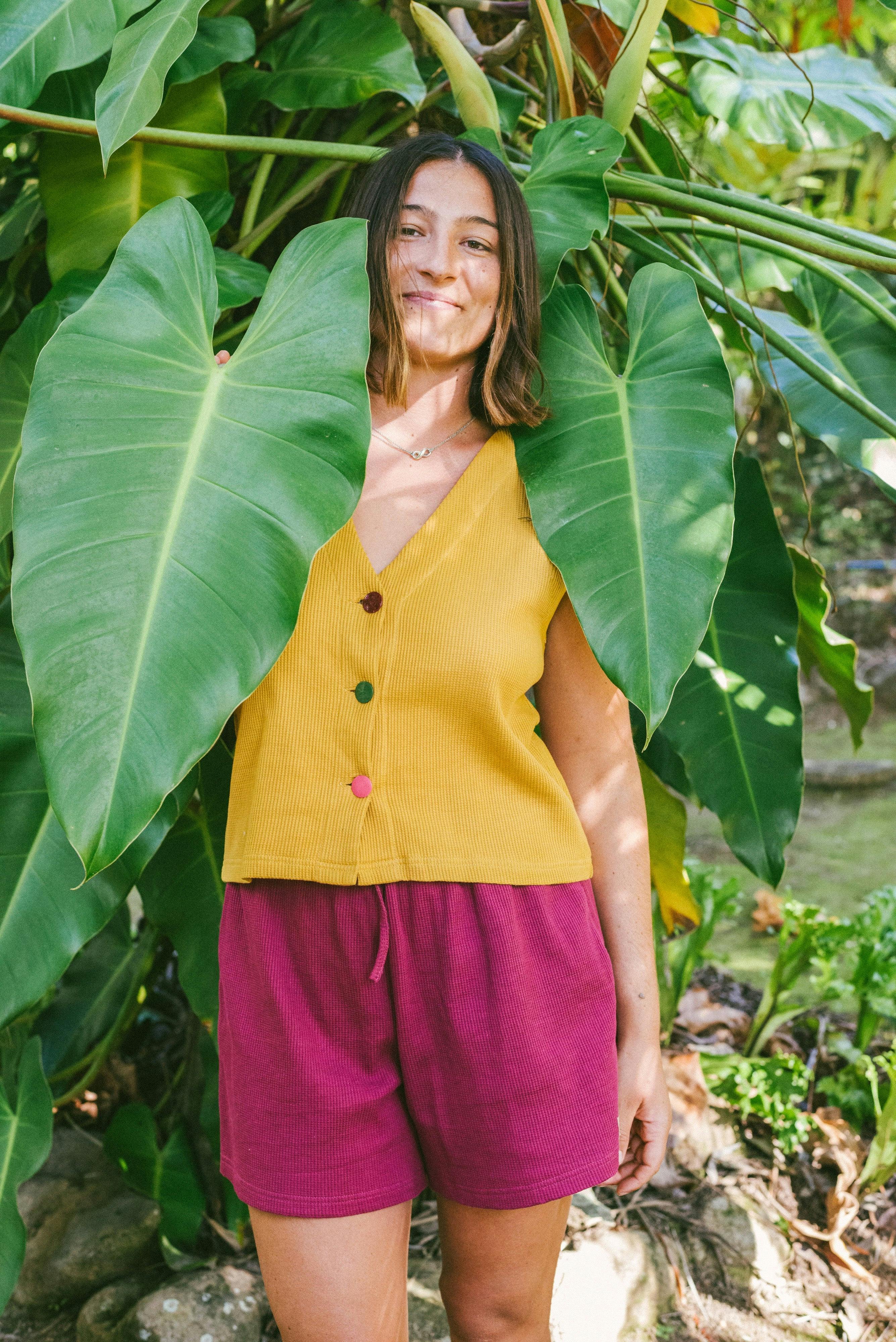 Waffle Ease Short in Berry - Image 5
