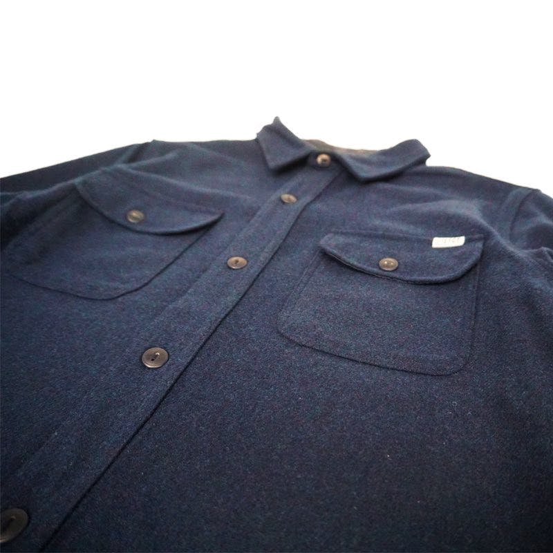 WORKMAN WOOL SHIRT / NAVY - Image 3