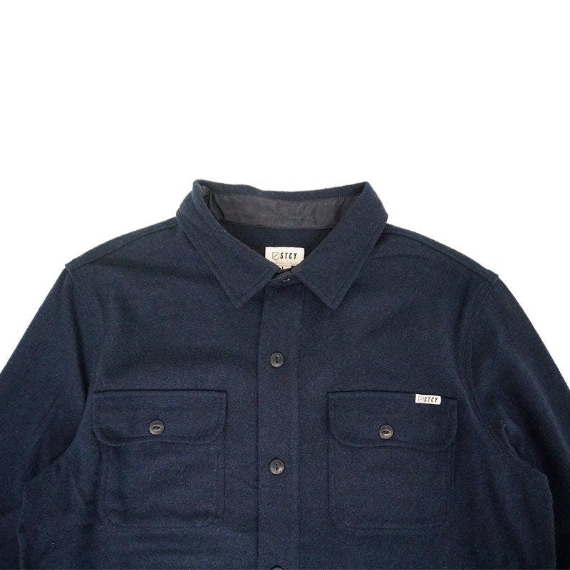 WORKMAN WOOL SHIRT / NAVY - Image 4